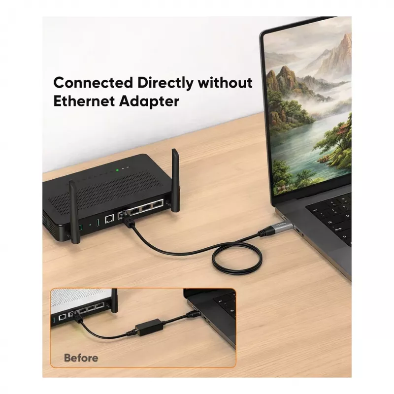 EQUIP 133101 adaptador USB-C e USB-A para RJ45 Gigabit Ethernet, preto