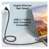 EQUIP 133101 adaptador USB-C e USB-A para RJ45 Gigabit Ethernet, preto