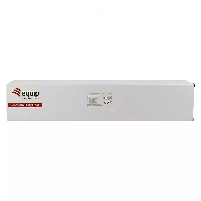 Equip Painel de gestão de cabos 19 polegadas, 5 anéis de plástico, aço, 1U, preto (RAL 9005)
