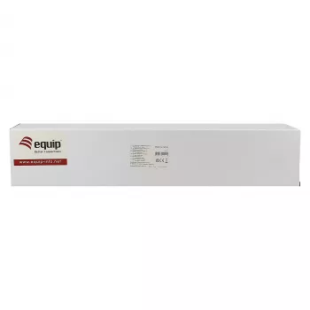 Equip painel de gestão de cabos 19 polegadas com 5 anéis de plástico, aço, 1U, RAL7035