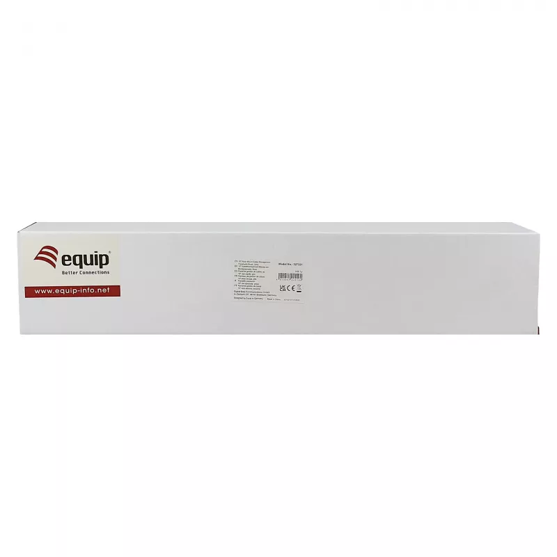 Equip painel de gestão de cabos 19 polegadas com 5 anéis de plástico, aço, 1U, RAL7035