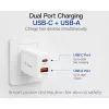 Equip Carregador de parede GaN de 2 portas USB-C PD3.0/USB-A 20W, Branco, embalagem de 25 unidades