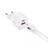 Equip Carregador de parede GaN de 2 portas USB-C PD3.0/USB-A 20W, Branco, embalagem de 25 unidades