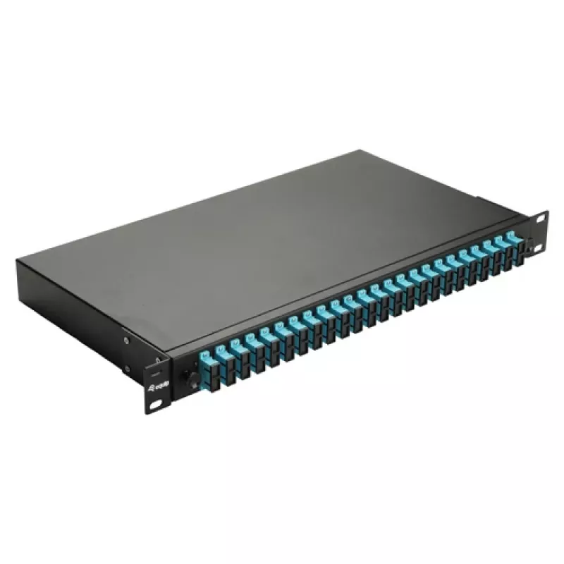 EQUIP caixa de fusão de fibra ótica de 24 portas, LC Duplex, OM3, 1U, equipada, preto