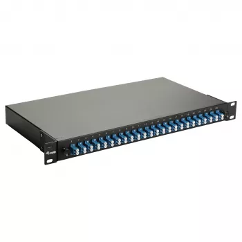 Caixa de fusão de fibra ótica Equip 24 portas, LC Duplex, OS2, 1U, equipada, preto