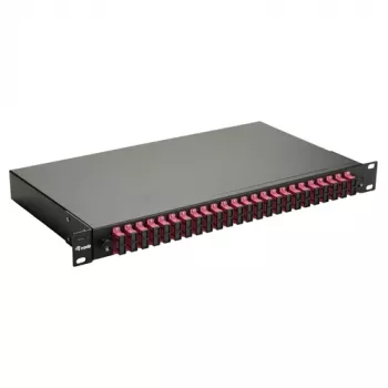 Equip Caixa de fusão de fibra ótica 24 portas, SC Duplex, OM4, 1U, equipada, preto