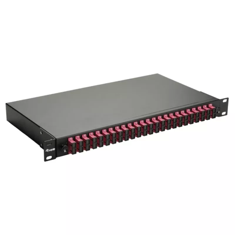 Equip Caixa de fusão de fibra ótica 24 portas, SC Duplex, OM4, 1U, equipada, preto
