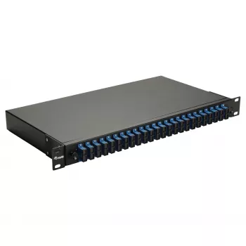 Equip caixa de fusão de fibra ótica de 24 portas, SC Duplex, OS2, 1U, equipada, preta