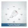 Equip 245526 Carregador de Parede USB-C PD3.0 / USB-A GaN 20W com 2 Portas, Branco