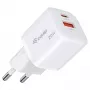 Equip 245526 Carregador de Parede USB-C PD3.0 / USB-A GaN 20W com 2 Portas, Branco