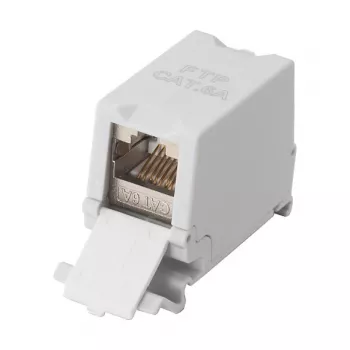 Equip Cat6A Acoplador Keystone blindado 1xRJ45 Calha DIN cinzento