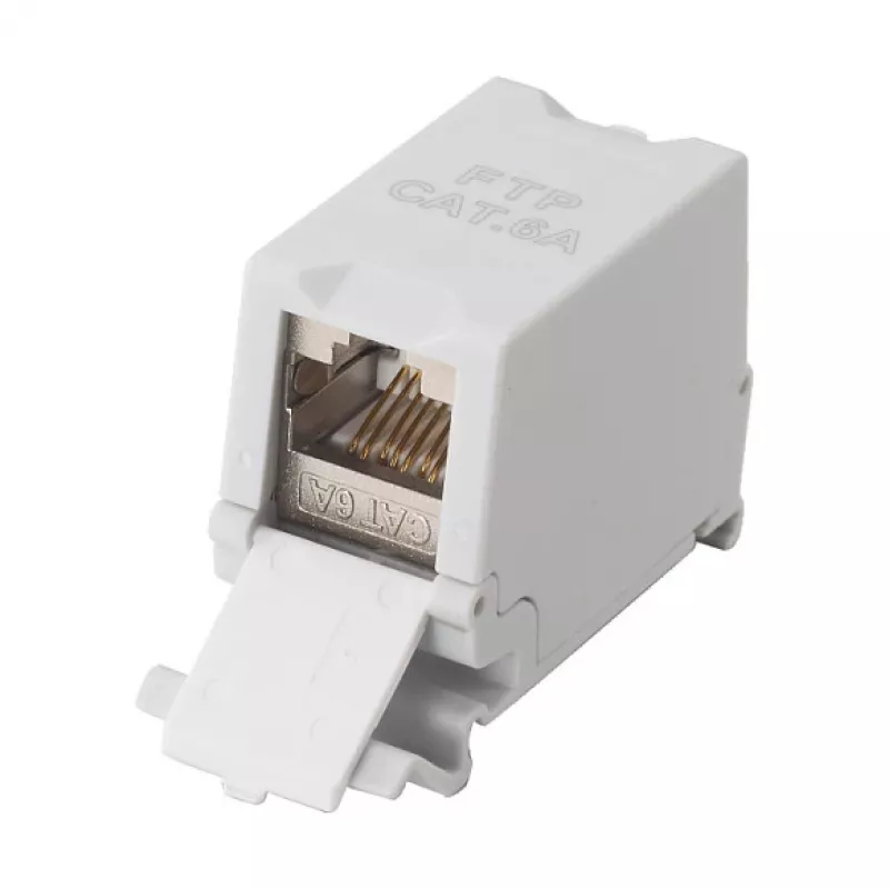 Equip Cat6A Acoplador Keystone blindado 1xRJ45 Calha DIN cinzento