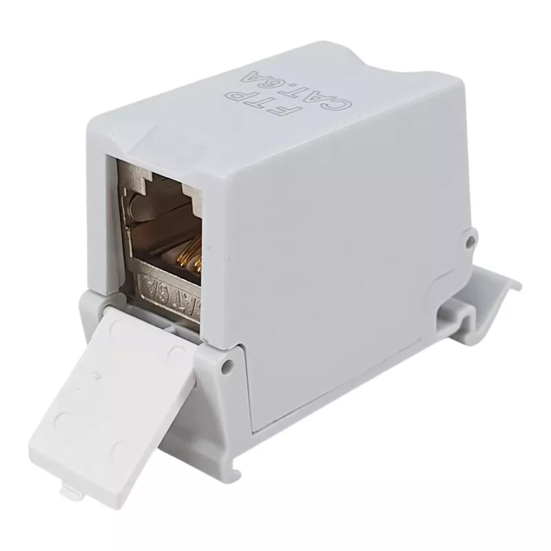 Equip Cat6A Acoplador Keystone blindado 1xRJ45 Calha DIN cinzento