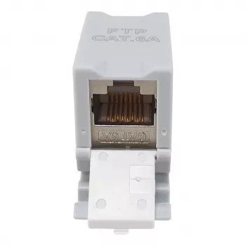 Equip Cat6A Acoplador Keystone blindado 1xRJ45 Calha DIN cinzento