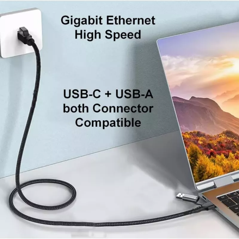 Equip adaptador GigaBit USB-C+A para RJ45, preto