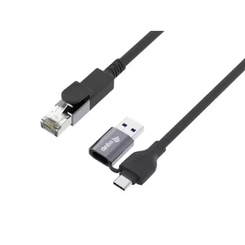 Equip adaptador GigaBit USB-C+A para RJ45, preto