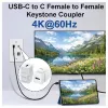 Equip Acoplador Keystone USB 3.2 Gen 2 USB-C para USB-C fêmea a fêmea, Branco