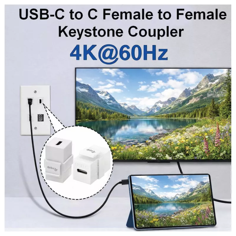 Equip Acoplador Keystone USB 3.2 Gen 2 USB-C para USB-C fêmea a fêmea, Branco