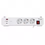 Equip Régua de tomadas CEE 7/7 90° para 3x Schuko / 2x USB-C + USB-A, Branco, 1,5m
