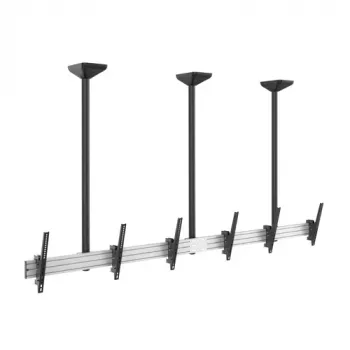 Equip Pro Suporte de teto triplo para monitores de 45-50", 50 kg, Preto/Prateado 650374