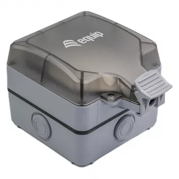 EQUIP Caixa de superfície 1 porta Keystone não blindada exterior cinzento IP44