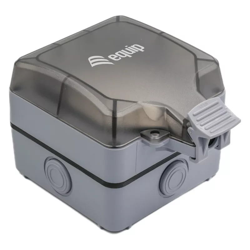EQUIP Caixa de superfície 1 porta Keystone não blindada exterior cinzento IP44