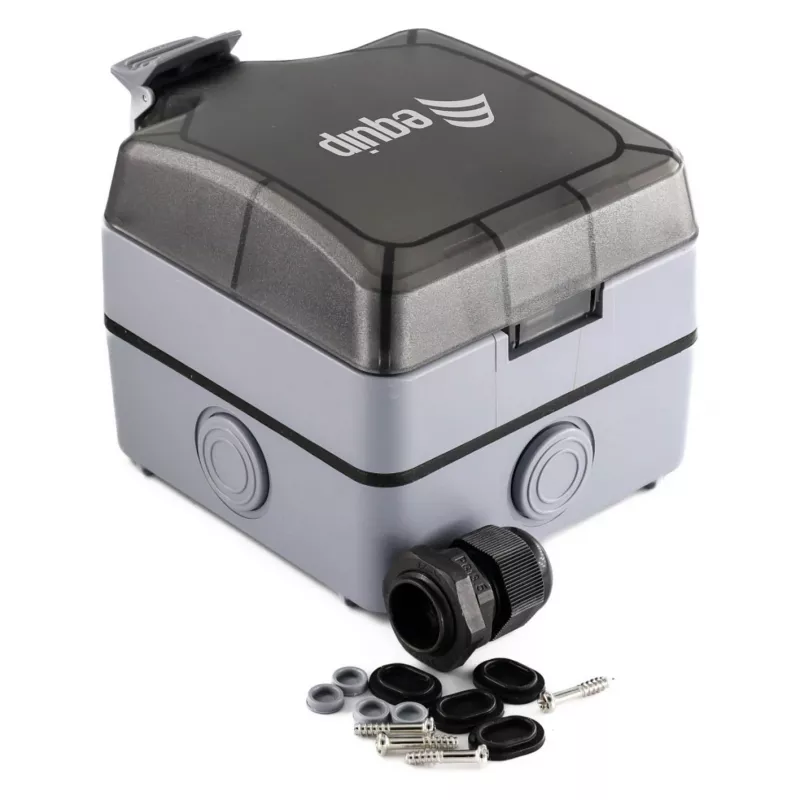 EQUIP Caixa de superfície 1 porta Keystone não blindada exterior cinzento IP44