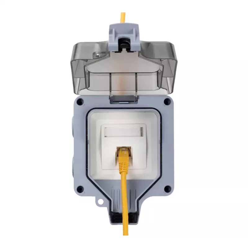 EQUIP Caixa de superfície 1 porta Keystone não blindada exterior cinzento IP44