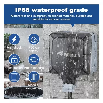 EQUIP Caixa de superfície 1 porta Keystone não blindada exterior cinzento IP44