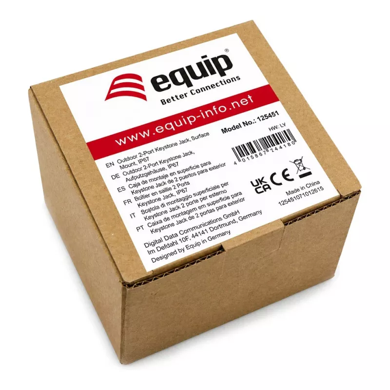 EQUIP Caixa de superfície 2 portas Keystone não blindada Exterior Cinzento