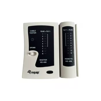Testador de cabo de par entrançado Equip, RJ-11, RJ-12, RJ-45, teste de curto-circuito, teste de transmissão, Branco, TX/RX, CE, RoHS