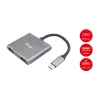 Adaptador USB-C 4-em-1 Dual-HDMI EQUIP com 100W PD, 4K MST, Alumínio