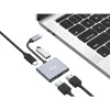 Adaptador USB-C 4-em-1 Dual-HDMI EQUIP com 100W PD, 4K MST, Alumínio
