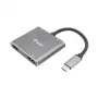 Adaptador USB-C 4-em-1 Dual-HDMI EQUIP com 100W PD, 4K MST, Alumínio