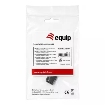 Equip Acoplador Keystone USB-C, USB 3.2 Gen 2, conector fêmea USB-C para fêmea, preto