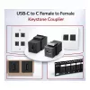 Equip Acoplador Keystone USB-C, USB 3.2 Gen 2, conector fêmea USB-C para fêmea, preto