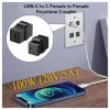Equip Acoplador Keystone USB-C, USB 3.2 Gen 2, conector fêmea USB-C para fêmea, preto