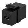 Equip Acoplador Keystone USB-C, USB 3.2 Gen 2, conector fêmea USB-C para fêmea, preto