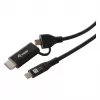 EQUIP Adaptador USB-C para USB-C + HDMI com Power Delivery 100W, 4K 60Hz, 3m alumínio