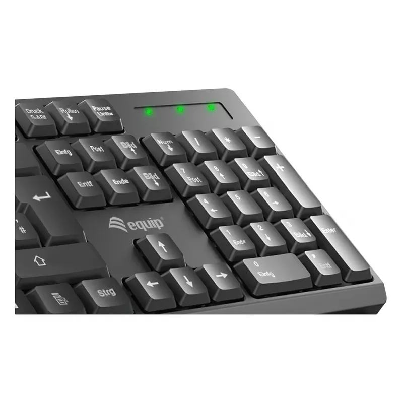 Equip Conjunto de teclado e rato sem fios - Layout alemão - Preto