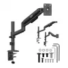 Suporte de monitor com mola a gás Ergo Office ER-691 B para ecrãs 17-32 polegadas, 1-10 kg, preto mate, VESA 75/100