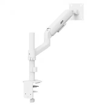 Suporte de secretária com mola a gás ERGO OFFICE ER-691 W para monitores de 17-32 polegadas até 10 kg, branco mate