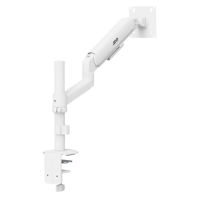 Suporte de secretária com mola a gás ERGO OFFICE ER-691 W para monitores de 17-32 polegadas até 10 kg, branco mate