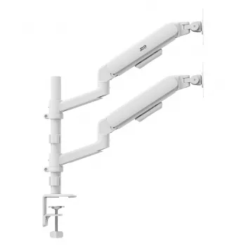 Ergo Office ER-692 W Suporte de Mesa para Dois Monitores, Mola a Gás, 17-32 polegadas, 1-10 kg por Braço, Branco Mate