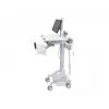 Ergotron carrinho de estação de trabalho médica móvel para ecrã LCD / equipamento de PC - alimentado por bateria LiFe, UE - médico - plástico, alumínio, aço galvanizado - cinzento, branco, alumínio polido - tamanho do ecrã: até 22 polegadas