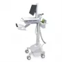 Ergotron carrinho de estação de trabalho médica móvel para ecrã LCD / equipamento de PC - alimentado por bateria LiFe, UE - médico - plástico, alumínio, aço galvanizado - cinzento, branco, alumínio polido - tamanho do ecrã: até 22 polegadas
