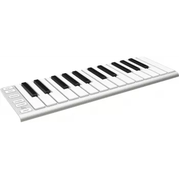 Teclado controlador MIDI USB ESI Xkey 25 - 25 teclas com sensibilidade à velocidade, aftertouch polifónico, alumínio escovado, ultraplano, prateado