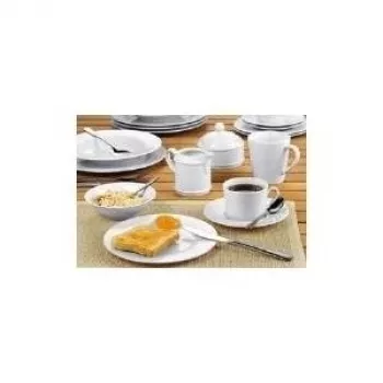 Prato de sopa fundo Esmeyer Heike 23 cm, porcelana, branco, conjunto de 6 433-239
