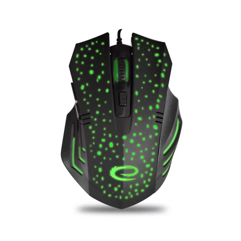 Rato gaming ótico com fios Esperanza EGM212, 2400 DPI, 6 botões, USB, destro, preto
