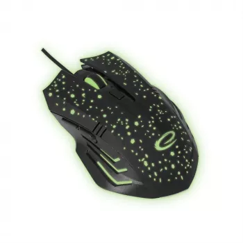 Rato gaming ótico com fios Esperanza EGM212, 2400 DPI, 6 botões, USB, destro, preto